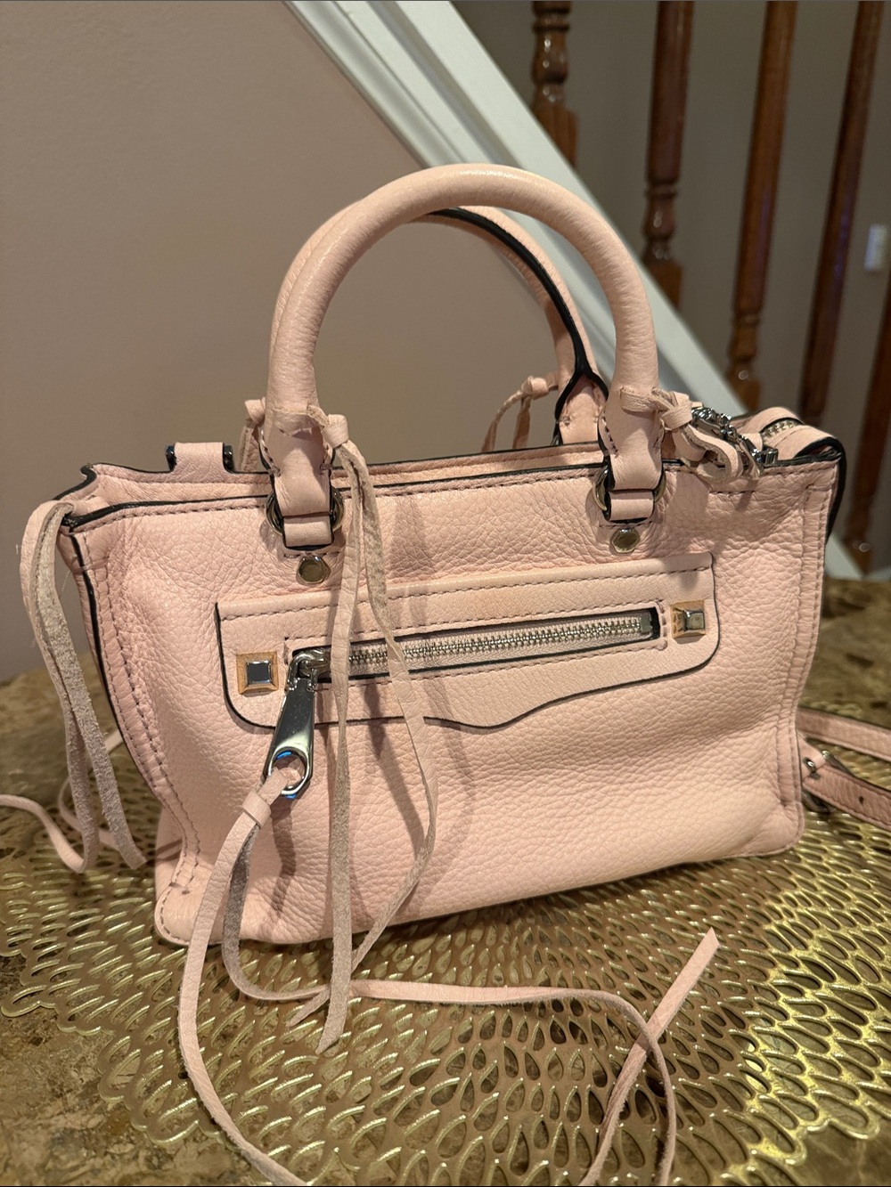 Rebecca Minkoff  Blush Pink Leather Crossbody Bag